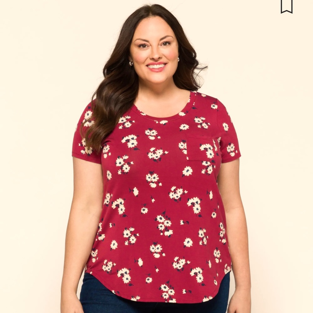 NWT market and spruce dark pink floral tee size 3x